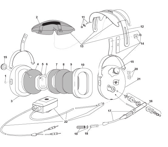 David Clark H10-13X Headset Parts Guide & Illustrated Catalog
