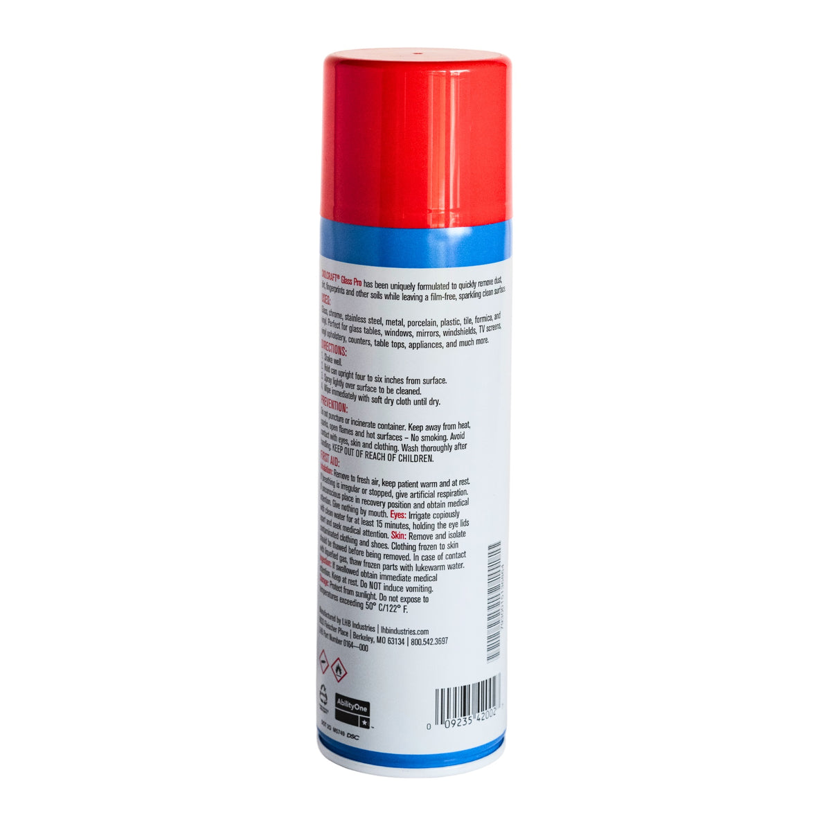 SKILCRAFT Glass Pro Cleaner – 19oz Aerosol for Glass and Stainless Steel - Back View