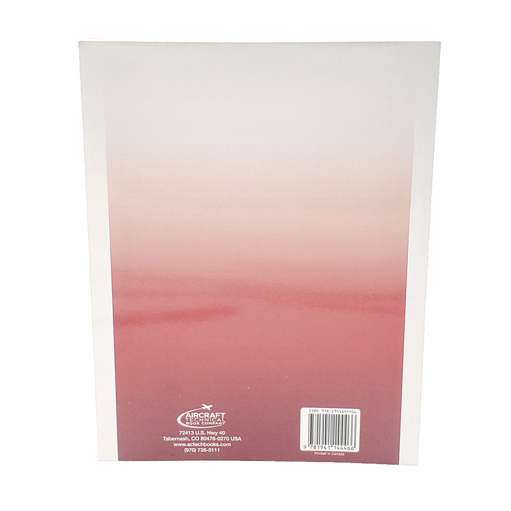 Back cover of Aircraft Gas Turbine Powerplants Workbook showing red-to-white gradient, publisher contact details, and ISBN barcode