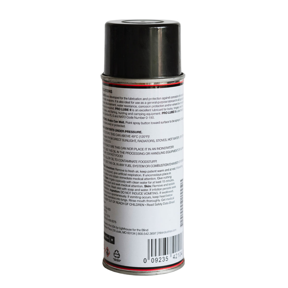 SKILCRAFT Pro Lube II General Purpose Lubricant – 12.5oz Aerosol - Back View