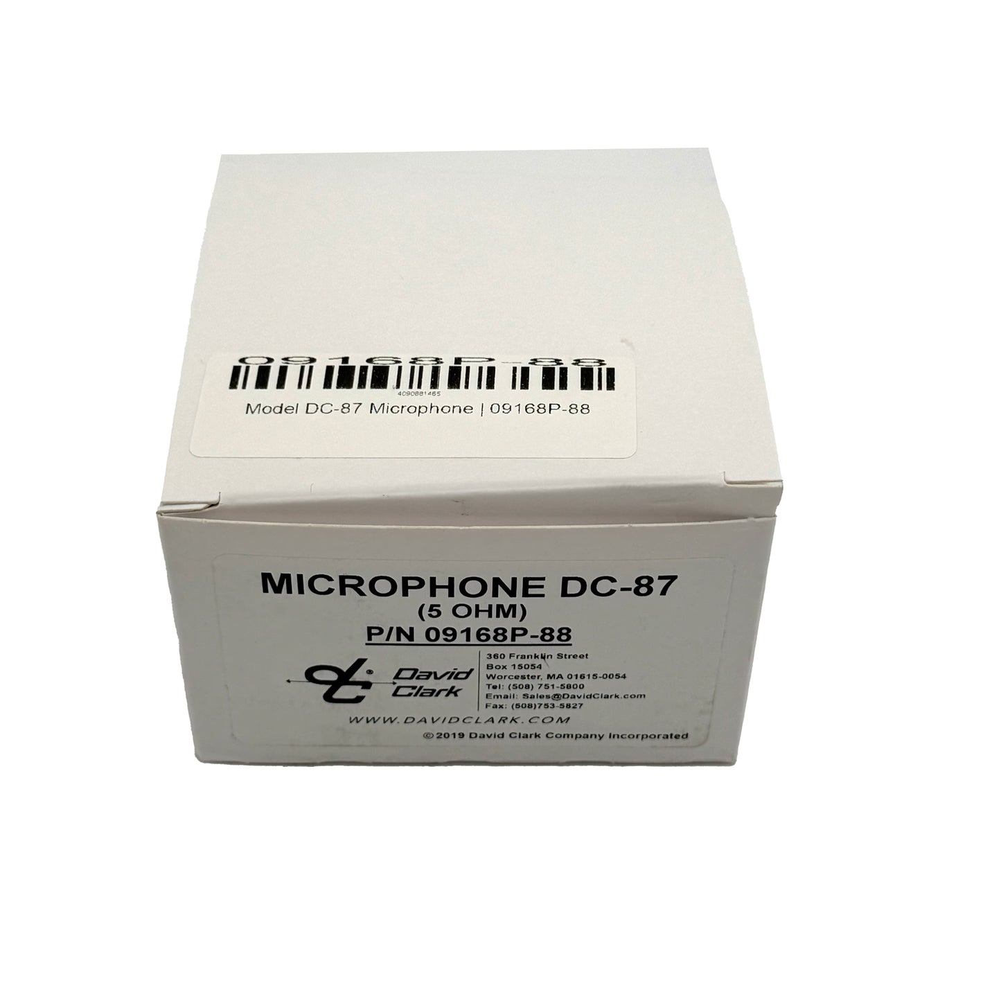 David Clark Model DC‑87 Dynamic Noise‑Canceling Mic | P/N 09168P‑88, in box