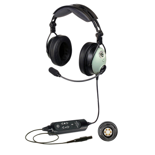 David Clark DC ONE-XP / ONE-XA Aviation Headset with Bluetooth and Hybrid ANR – 6-Pin & 5-Pin XLR Connector