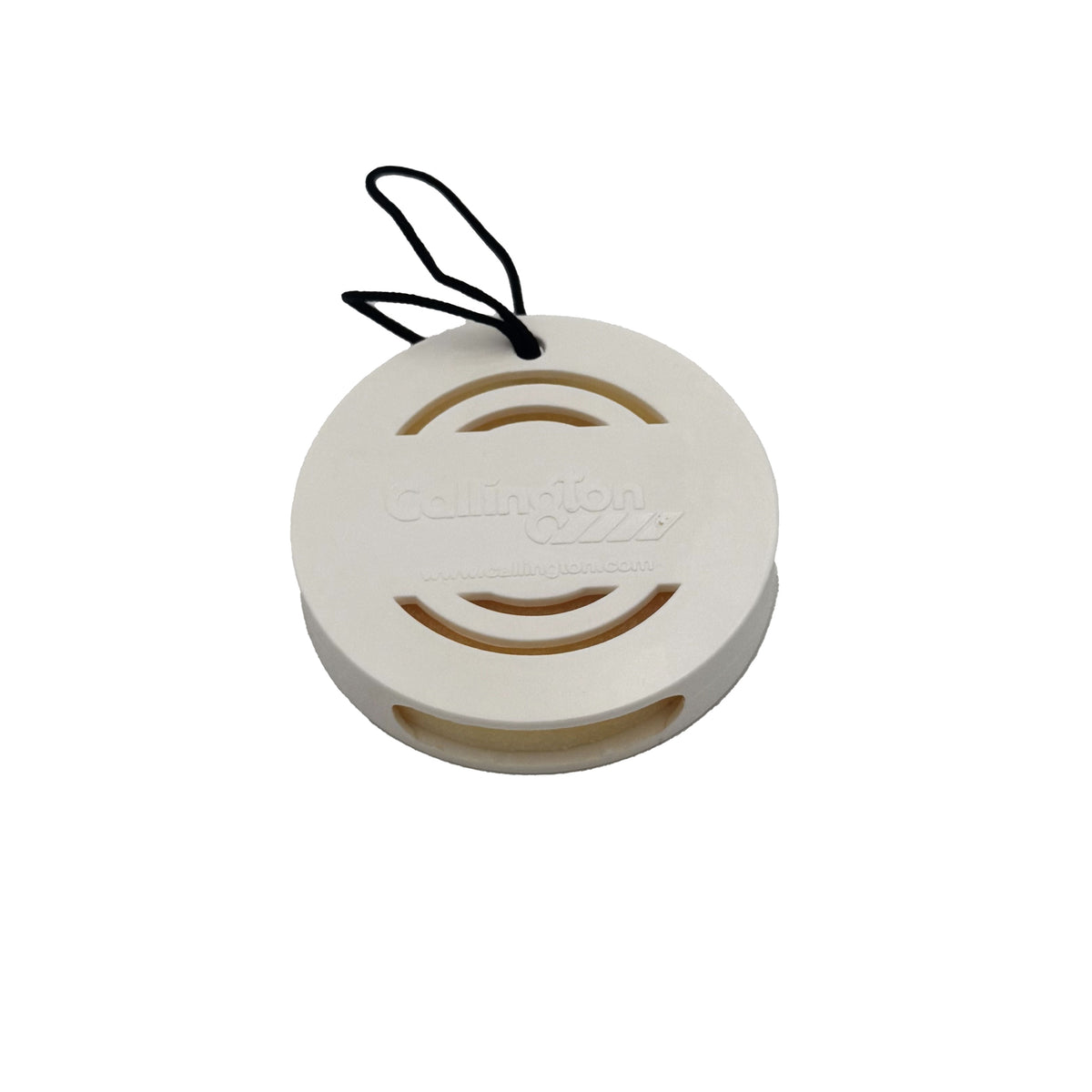 Front view of Callington Fresh + Clean Deodorant Disc with ventilation slots and hanging cord