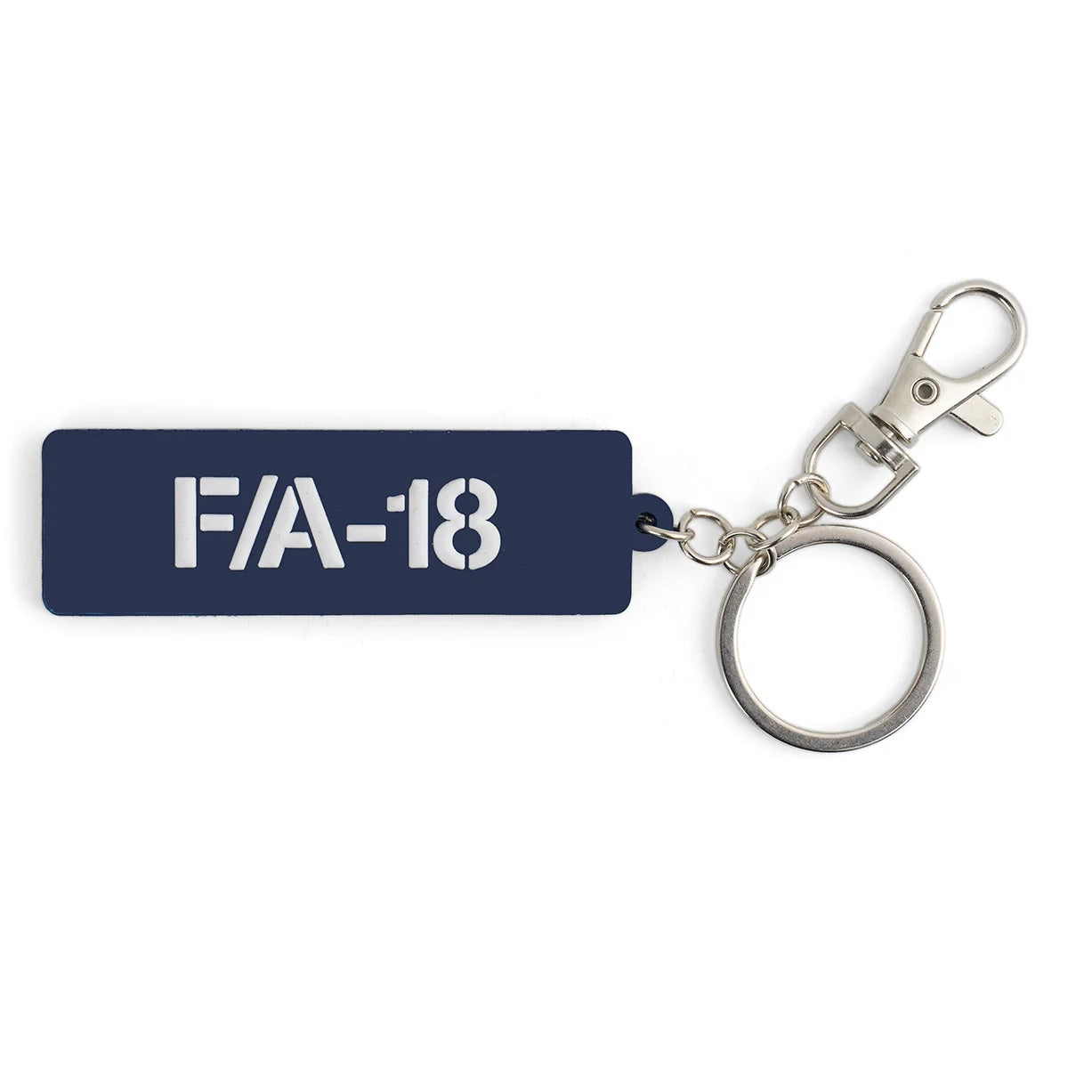 Boeing F/A-18 Super Hornet navy rubber keychain with metal ring and clip