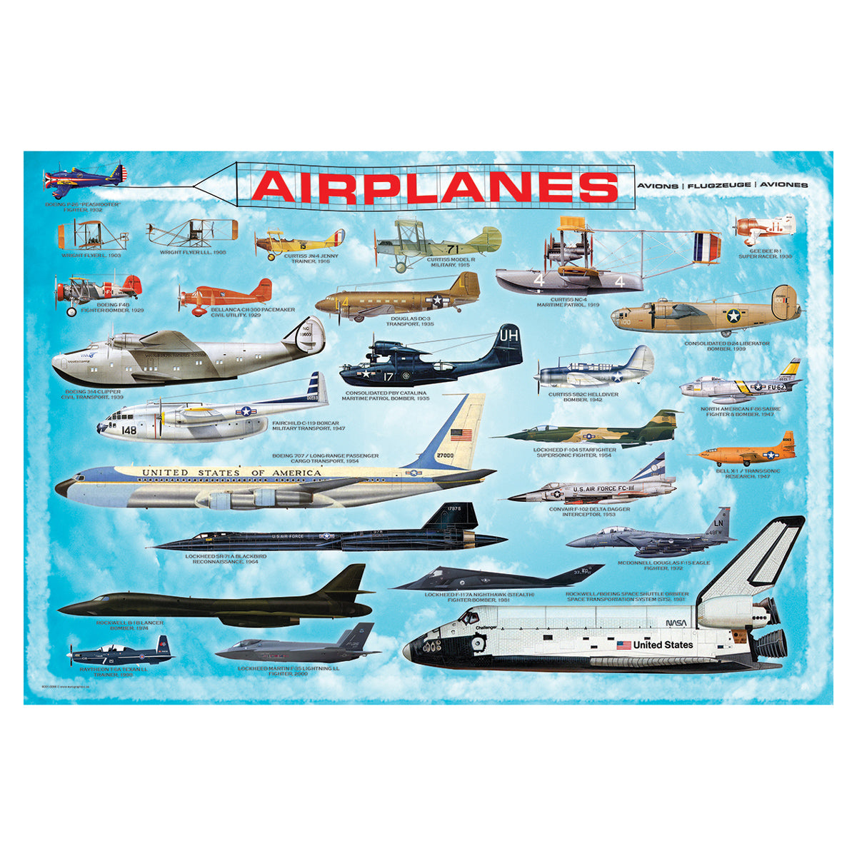 EuroGraphics Airplanes 100-Piece Jigsaw Puzzle