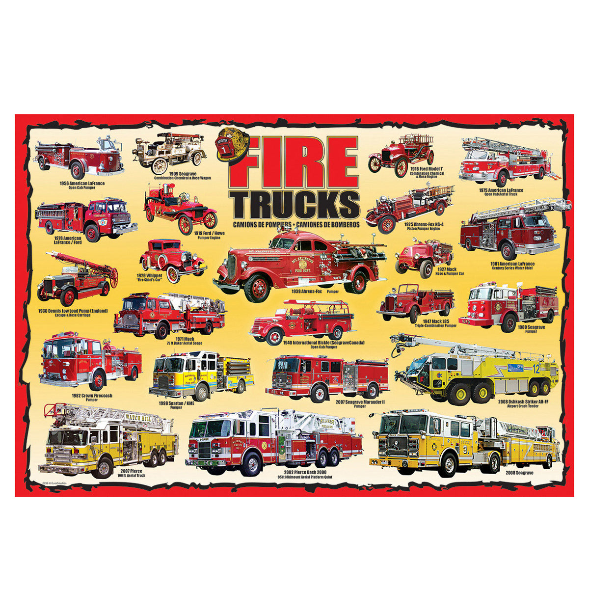 EuroGraphics Fire Trucks 100-Piece Jigsaw Puzzle