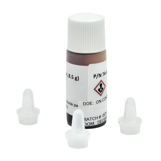 Goodrich Adhesive Accelerator 1/4 oz bottle with white cap and three dropper tips on white background.