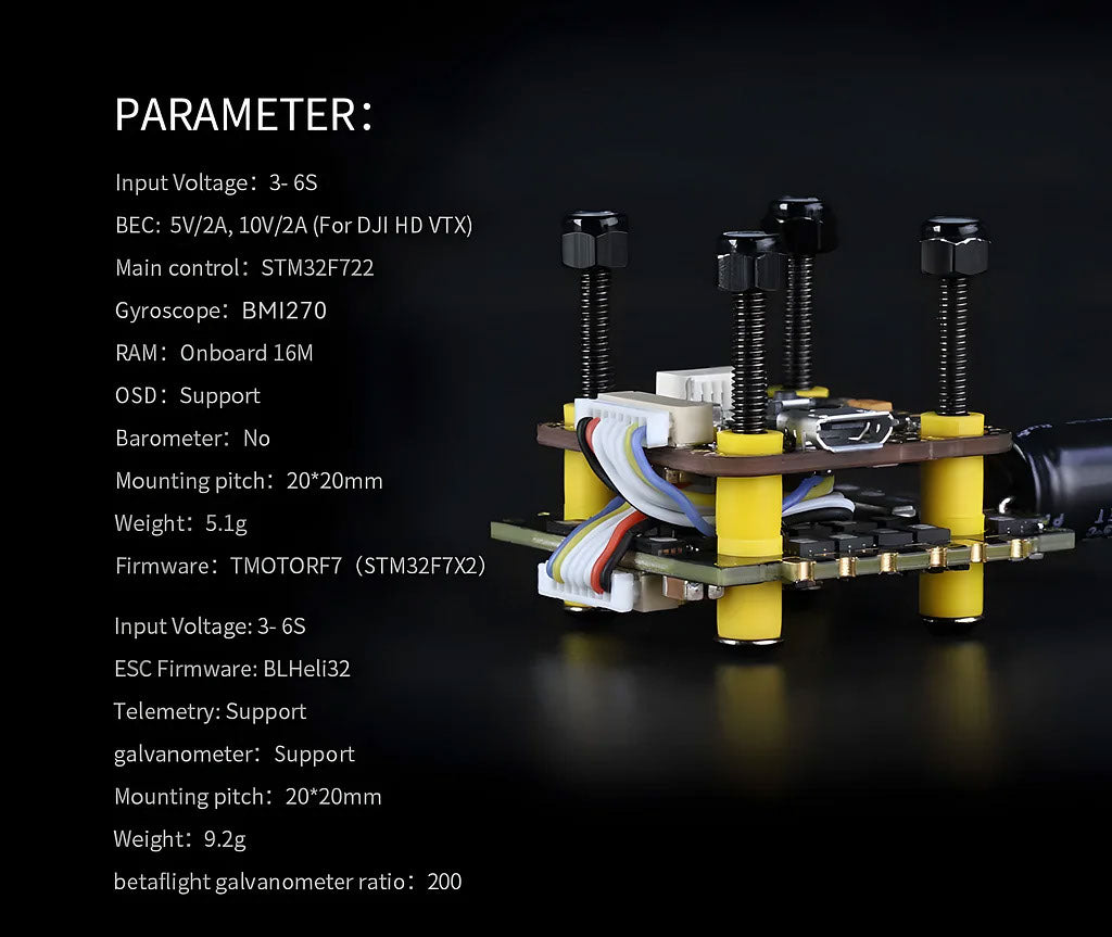 Firmware Info and Stack Parameters – Mini F7 + F45A Specs Display