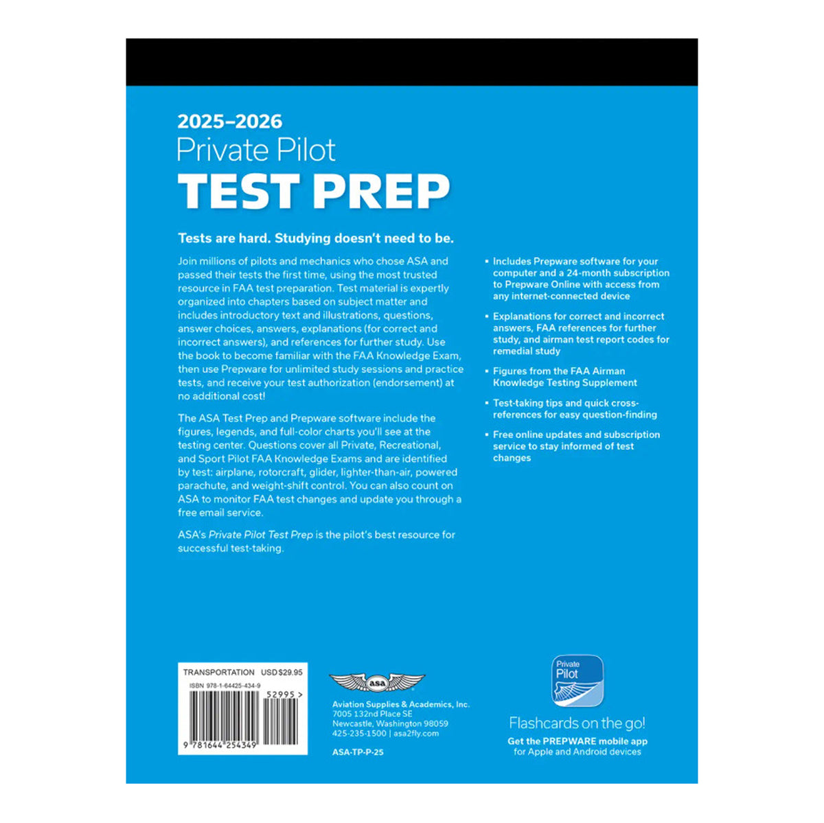 最新版 Private Pilot Test Prep 2025 Asa FAA 2025-2026 Private Pilot Test Prep (Softcover) With Prepware