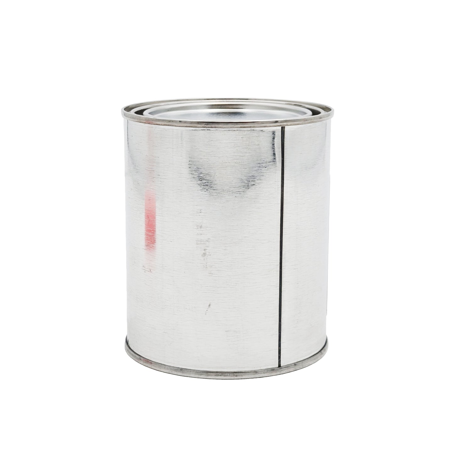 Angled view of Castrol Braycote 236 pint metal can showing unmarked silver container with lid.