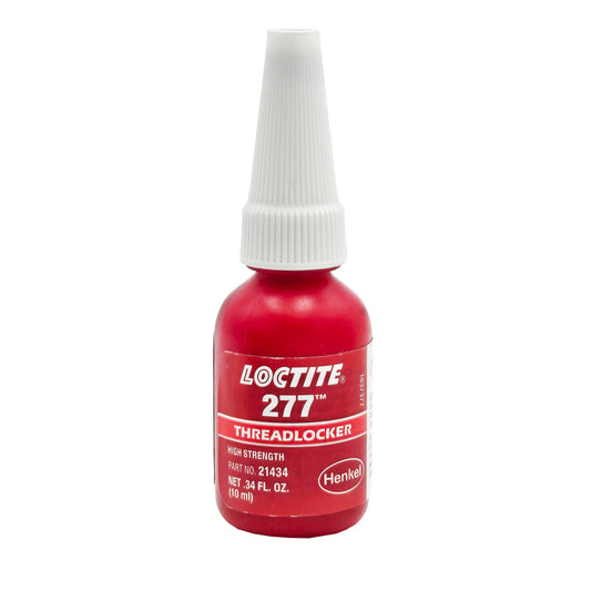 Front of Loctite 277 High Strength Red Threadlocker 10 mL bottle showing label and Henkel logo.