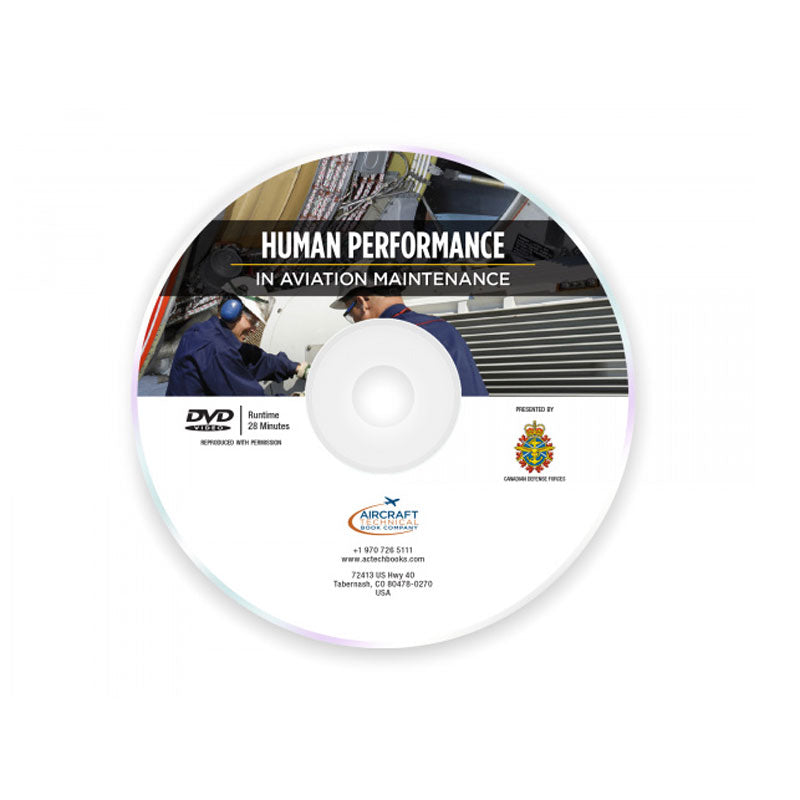 Human Performance in Aviation Maintenance DVD covering maintenance errors, human factors, and aviation maintenance safety awareness