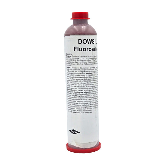 DOWSIL Q4-2817 Fluorosilicone Sealant – Front View of 159.6 mL Red Cartridge with Label
