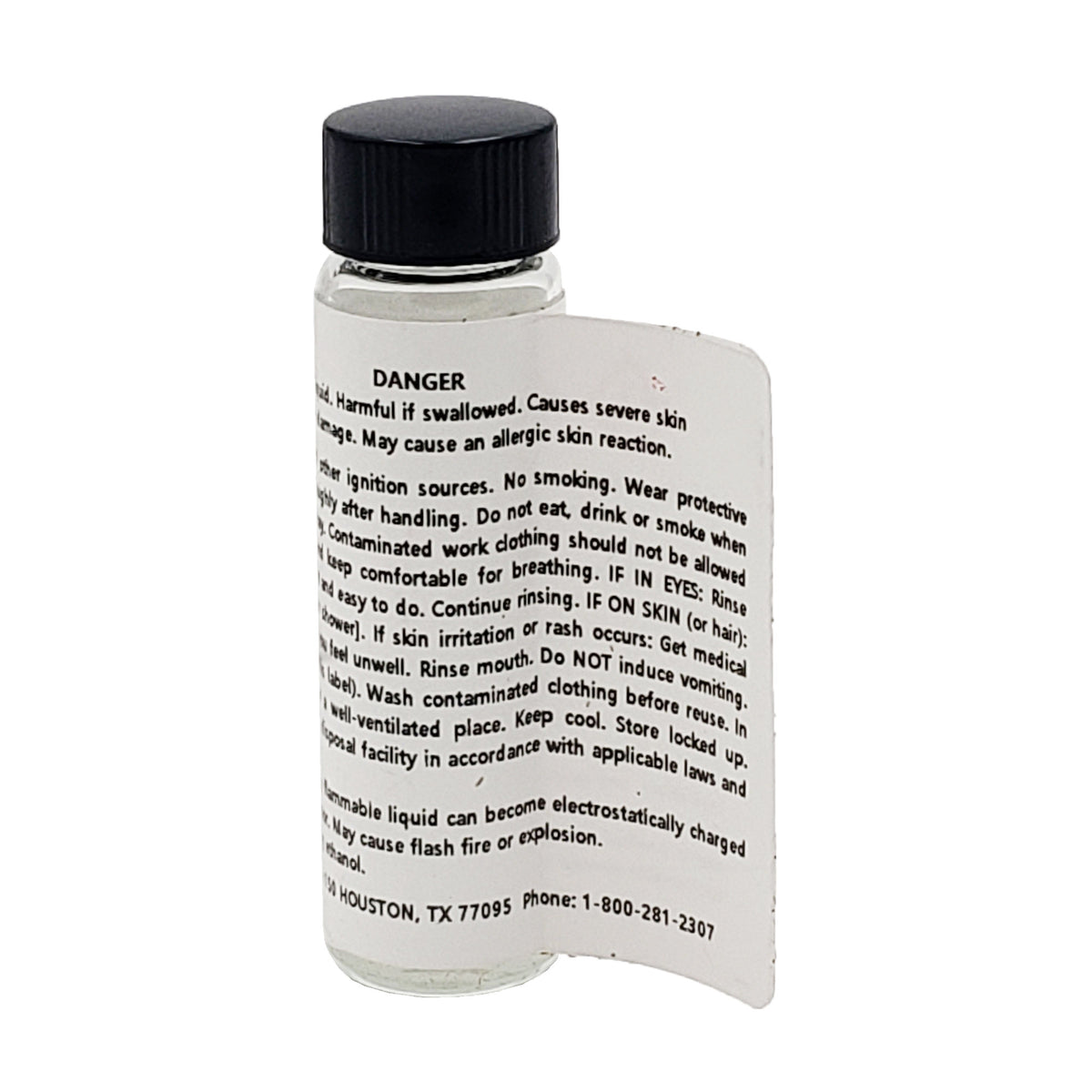 SRC 18 catalyst label showing first aid instructions and emergency contact