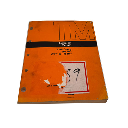 John Deere JD450-B 450B Crawler Loader Technical Manual Original TM1033