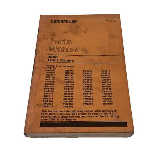 Caterpillar CAT 3208 Truck Engine Parts Catalog Manual 1985 SEBP1239-01