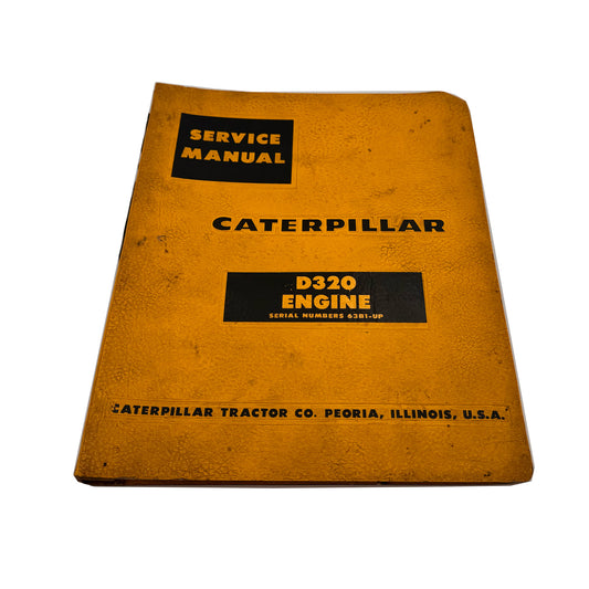 CAT Caterpillar D320 Engine Service Shop Repair Book Manual S/N 63B1-Up