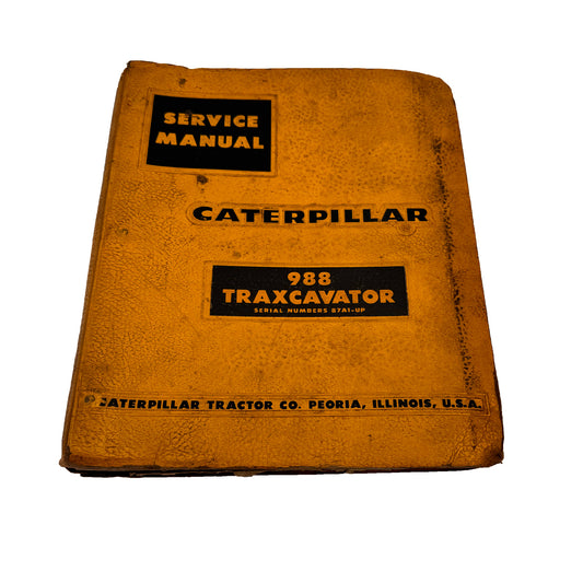 Caterpillar CAT 988 Traxcavator Bulldozer Tractor Service Manual 87A1-Up