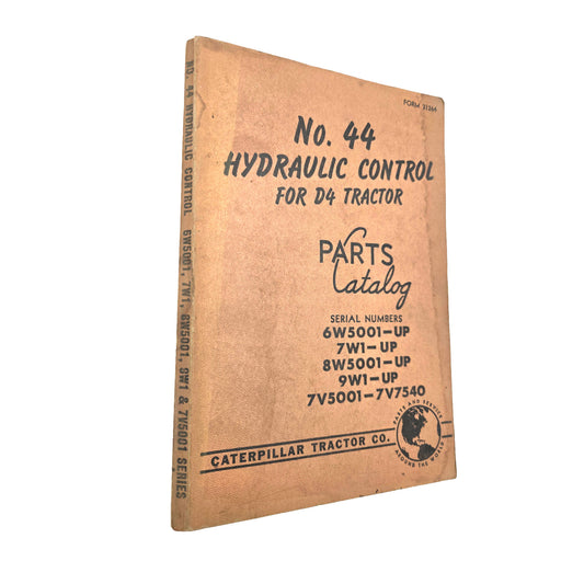 Cat Caterpillar No. 44 Hydraulic Control Parts Manual Book