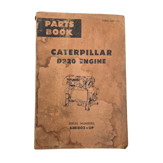 Cat Caterpillar D320 Engine 63B1802-UP Parts Book Manual | Book A