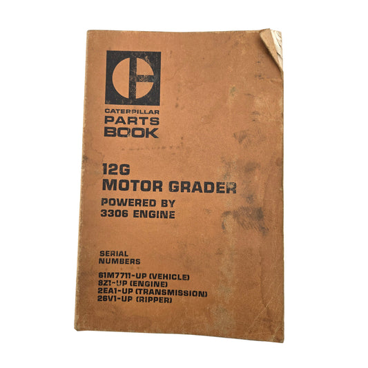 Cat Caterpillar 12G Motor Grader Parts Manual Book