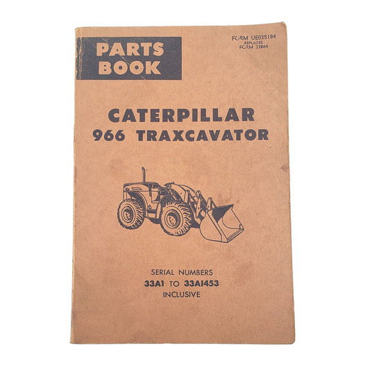 Cat Caterpillar 966 Traxcavator 33A1-33A1453 Parts Manual Catalog