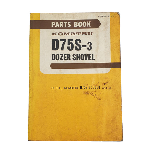 KOMATSU D75S-3 DOZER SHOVEL PARTS BOOK 7001-UP | Book A