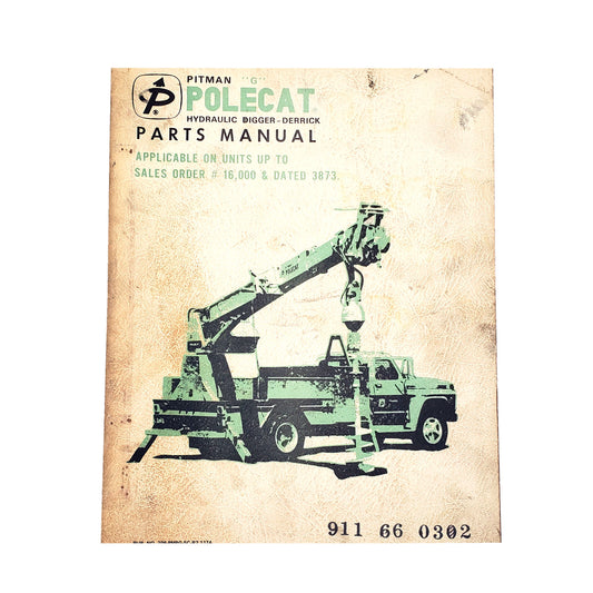 Original Pitman "G" Polecat Digger Parts Manual