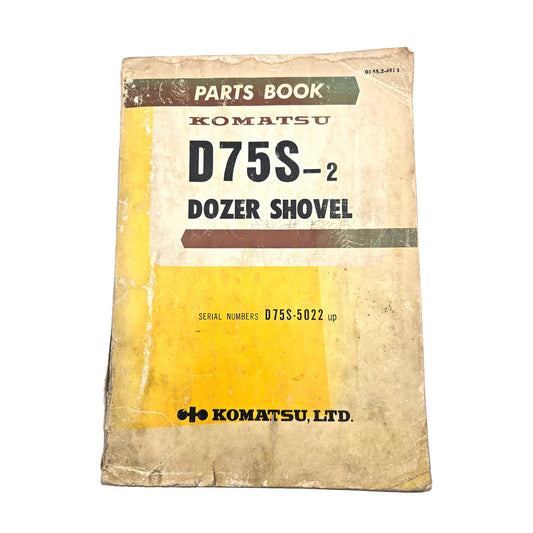 Komatsu D75S-2 Dozer Shovel D75S-5022-UP Parts Manual Book