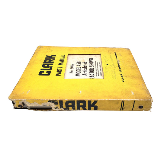 Clark Model 45B Articulated Tractor Shovel No. 3016 Parts Manual | Cover