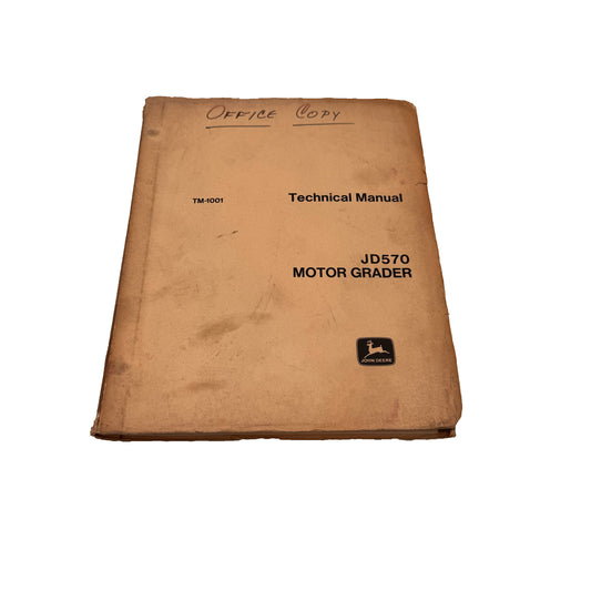 John Deere JD570 Motor Grader Technical Service Repair Manual | TM-1001