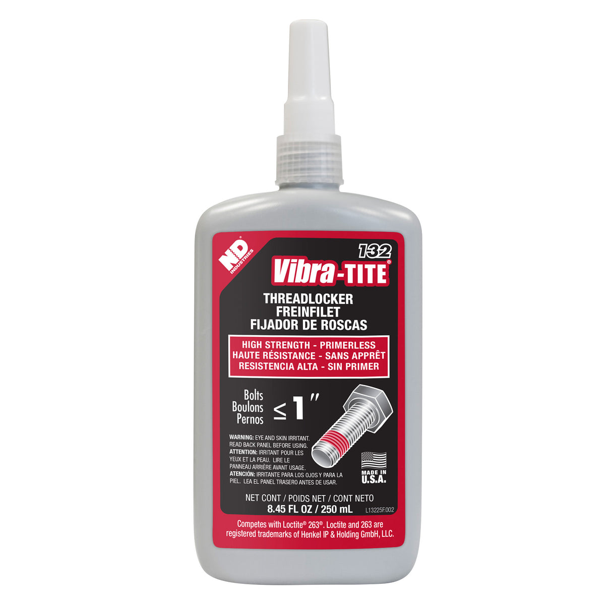 Vibra-Tite - 132 High Strength Primerless Threadlocker, 250 mL