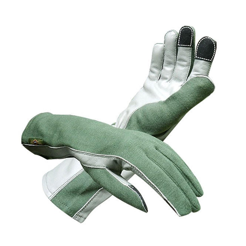 Sage Green Nomex® Pilot Gloves – Touchscreen Compatible, Flame Resistant