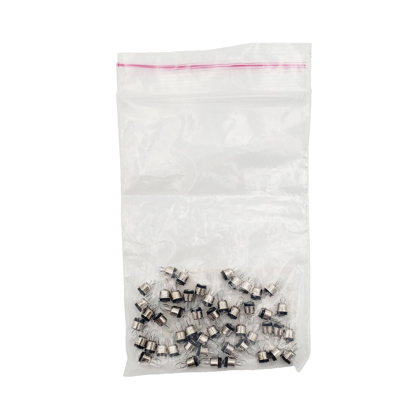 Wamco 685 subminiature aircraft lamps clustered inside clear bulk packaging bag