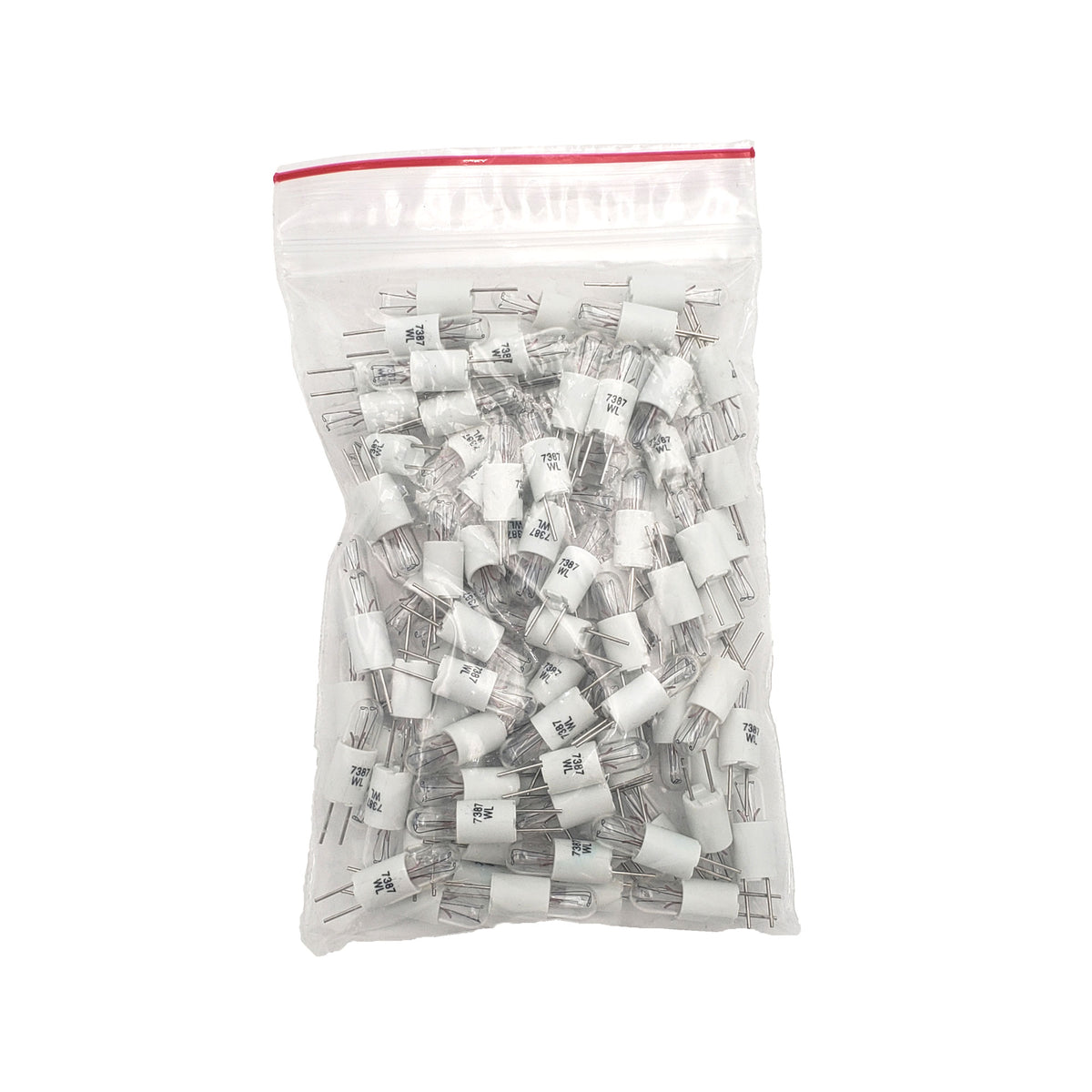 Bulk 100-pack Wamco WL-7387 T-1 3/4 BP lamps rated 28V 40mA