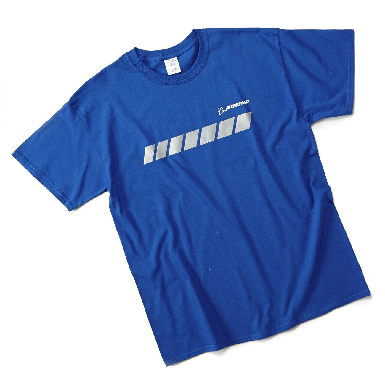 Boeing reflective safety T-shirt in royal blue with reflective chest pattern