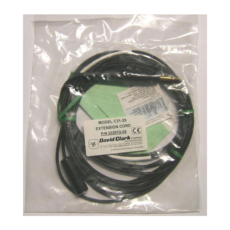 David Clark C31-25 Extension Cord Assembly (22397G-04) 25 Ft