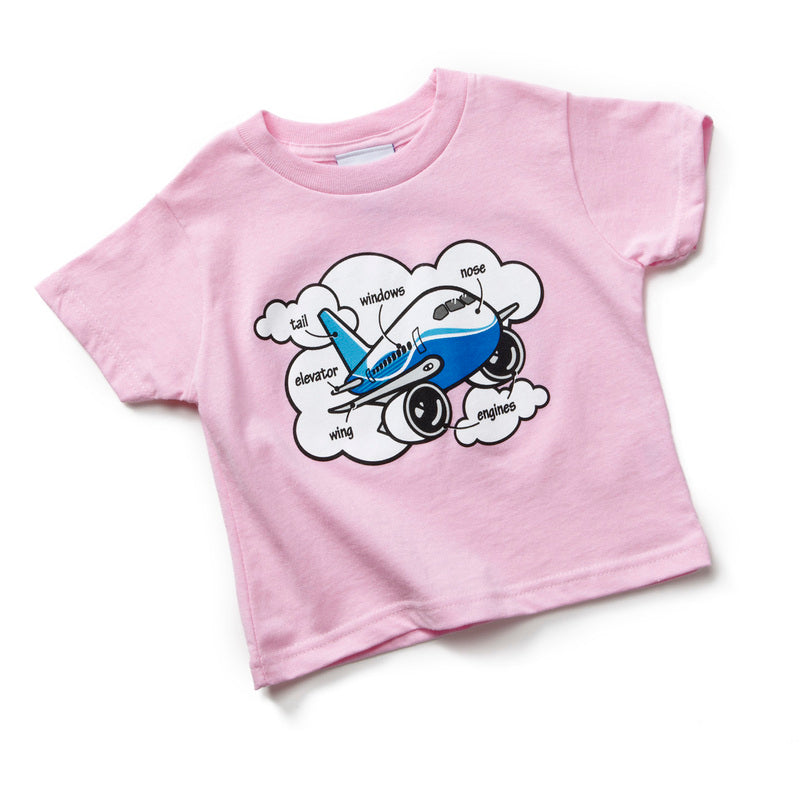 Boeing airplane parts toddler T-shirt with illustrated aircraft parts graphic