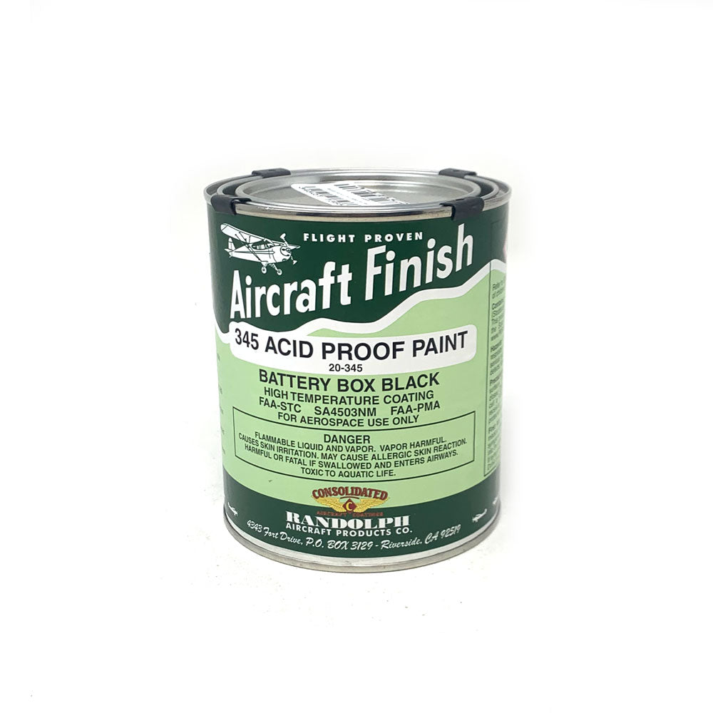 Randolph 345 Acid Proof Battery Box Black Paint - Quart Can