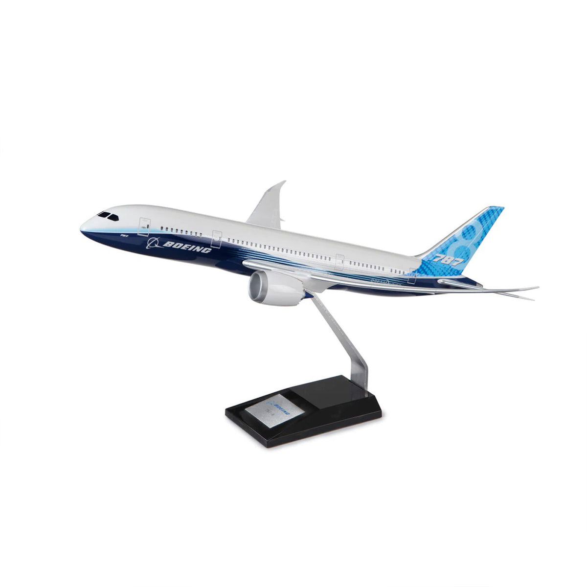 Boeing 787-8 Dreamliner 1/144 scale model aircraft on display stand