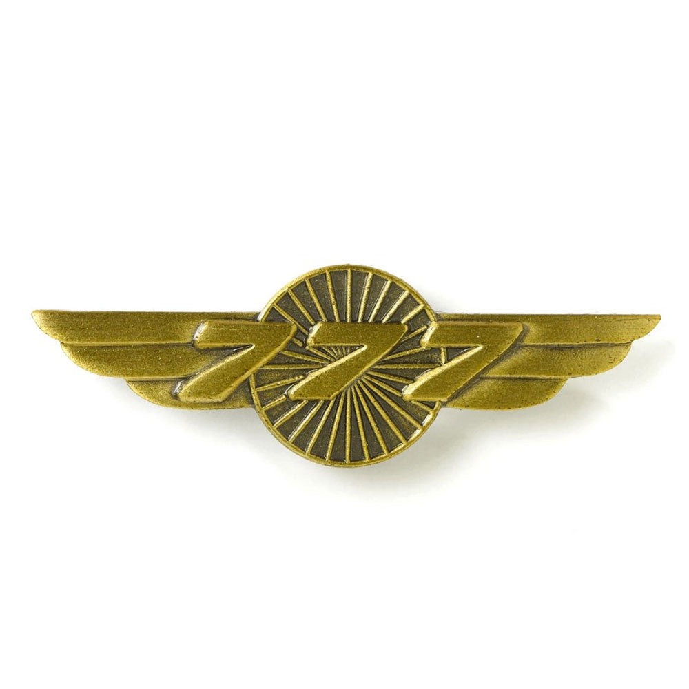 Boeing 777 Wings Lapel Pin in Vintage Gold Finish