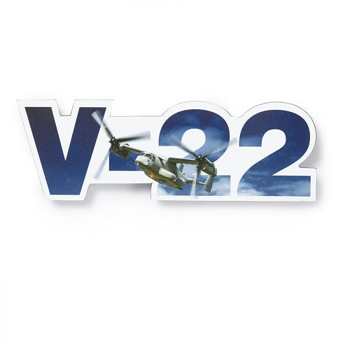 Boeing V-22 Osprey sky magnet with aircraft image and V-22 lettering