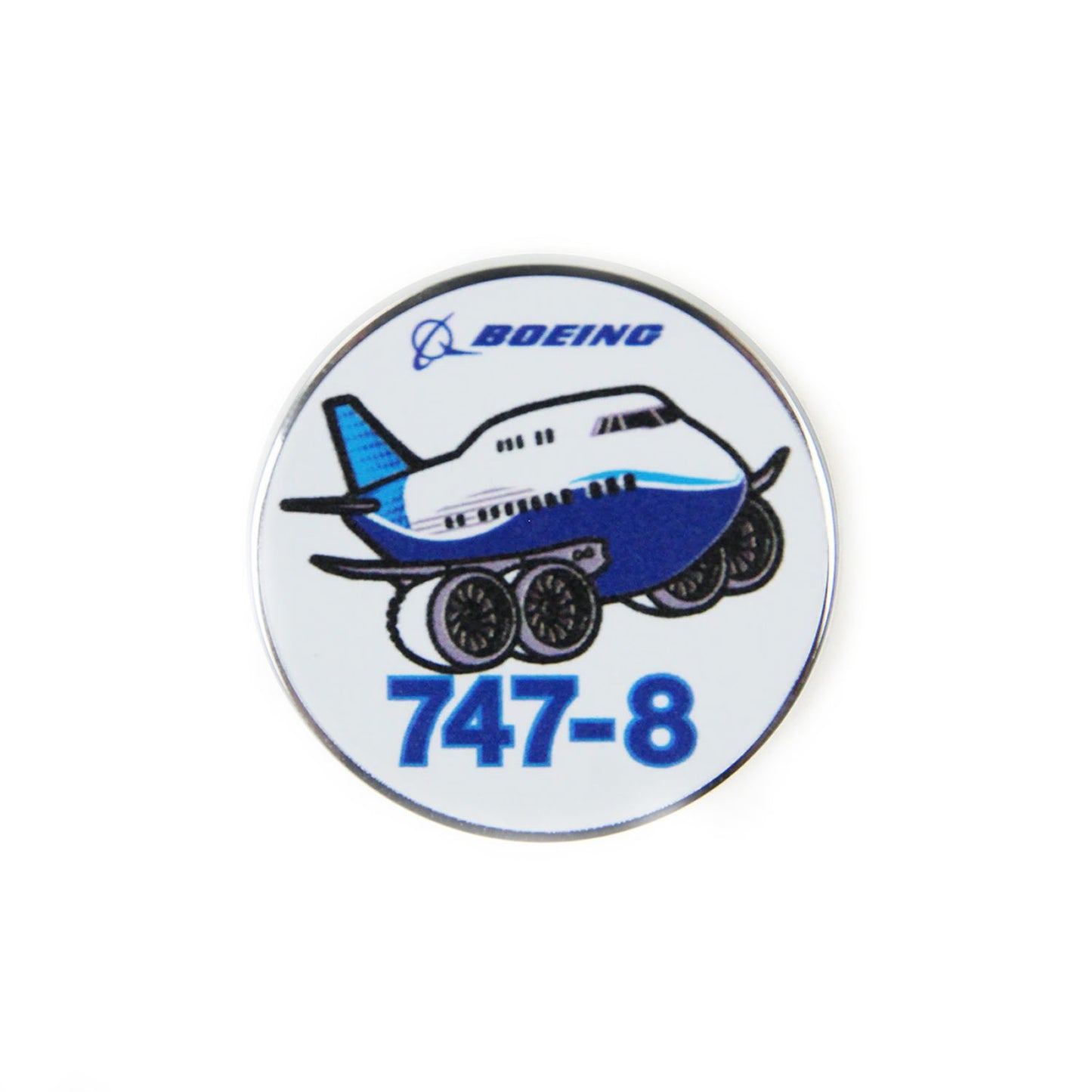 Boeing 747-8 Pudgy aircraft collectible enamel lapel pin