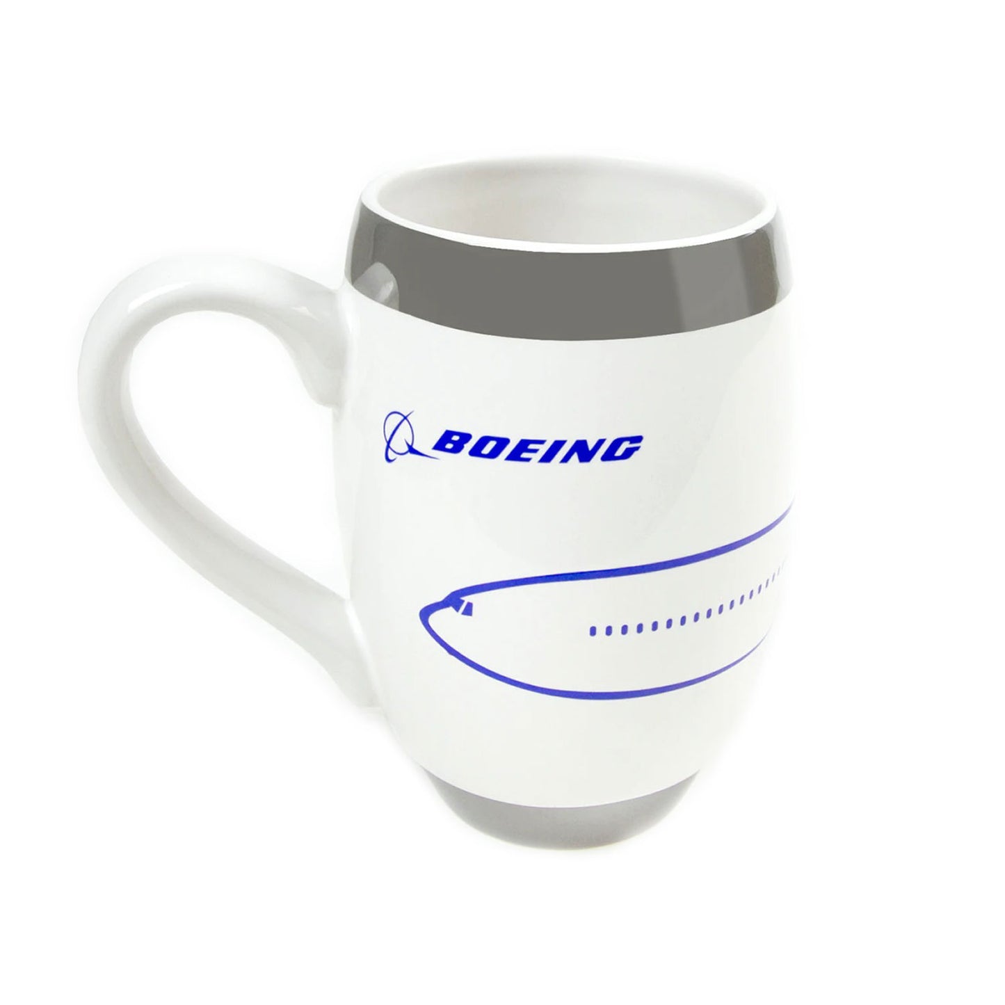 Boeing 777X Engine Mug showing Boeing logo and airplane engine wrap graphic