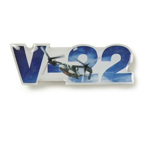 Boeing V-22 Osprey Sky Pin with aircraft graphic and blue logo design