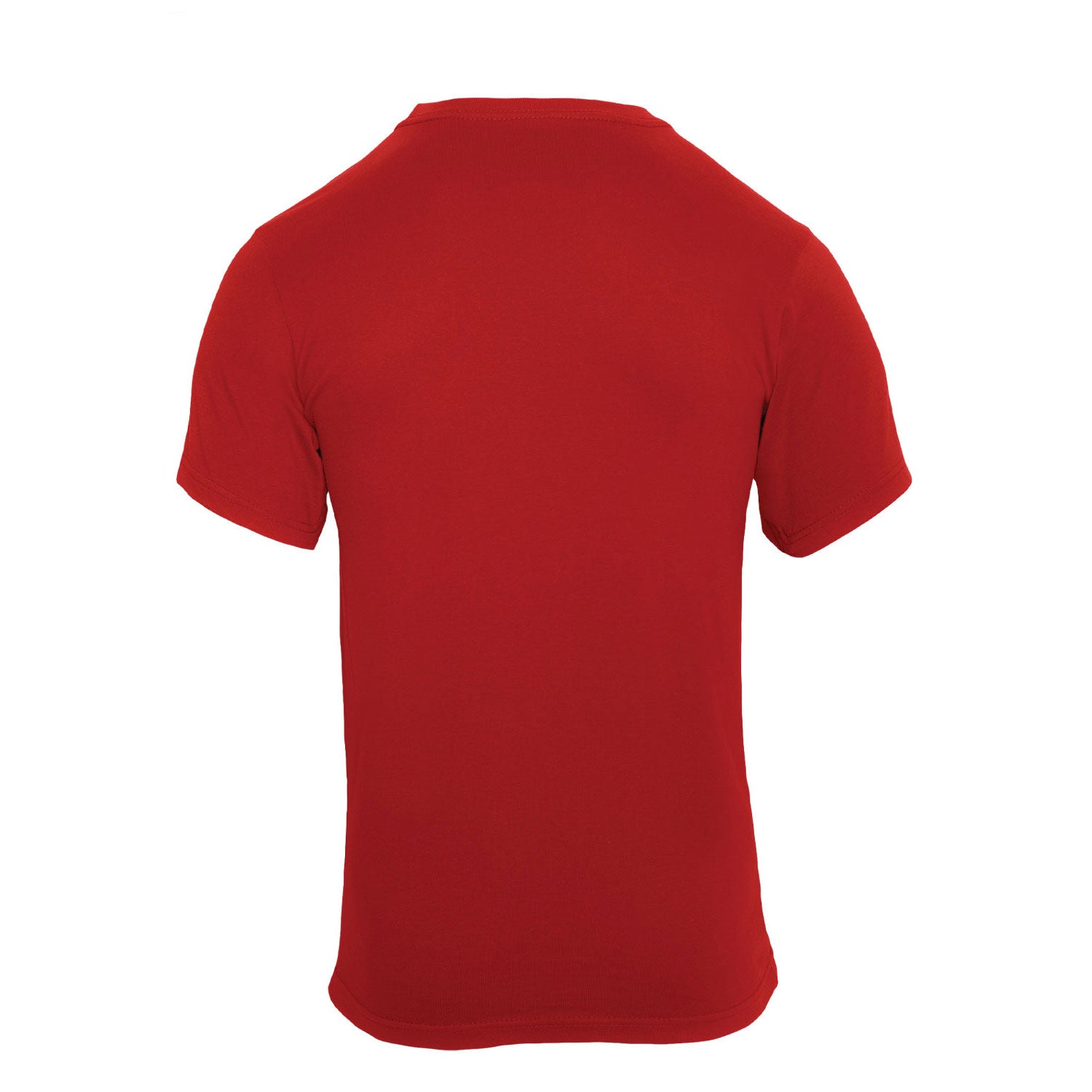 Vintage U.S. Marine Bulldog T-Shirt – Back View of Plain Red Crew Neck with No Graphics