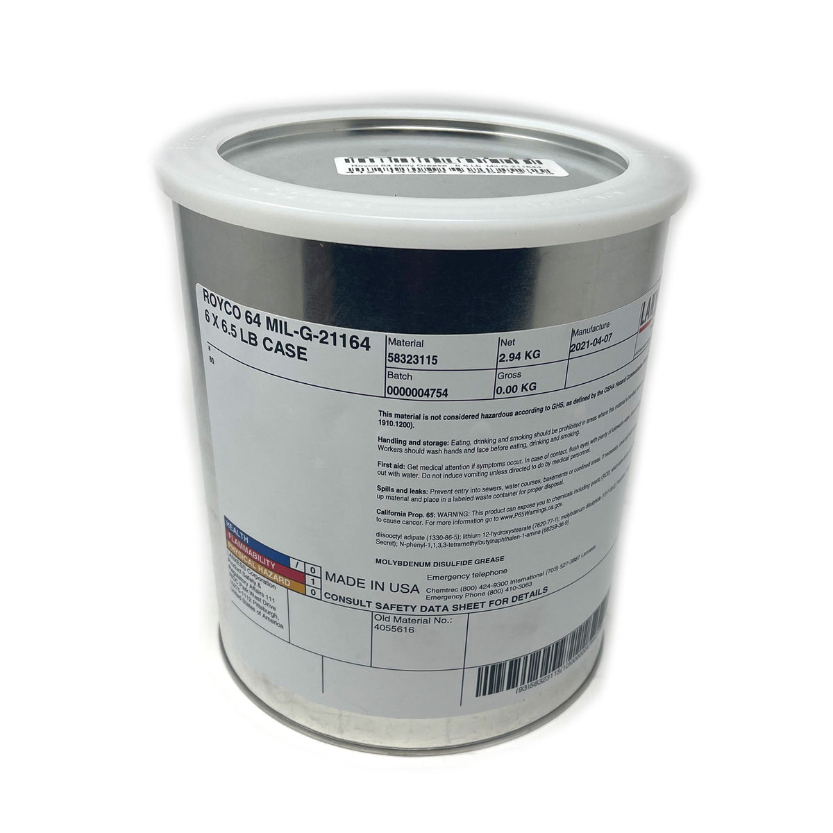 Royco 64 Moly Grease - 6.5 Lb MIL-G-21164D