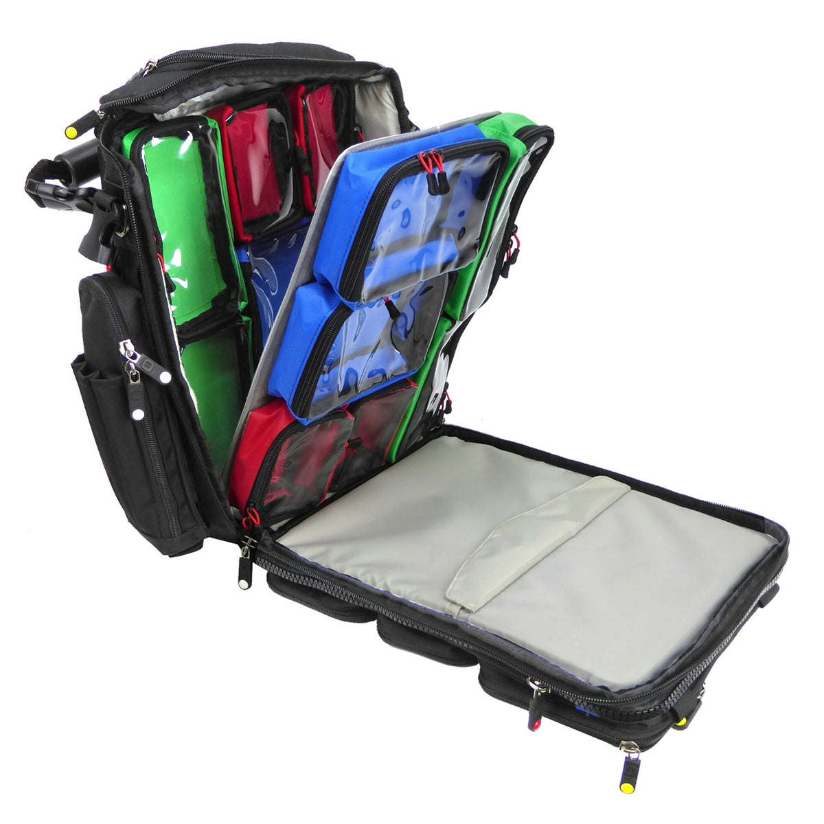 Interior view of Brightline Bags with FLEX Array Kit-Short pouches installed