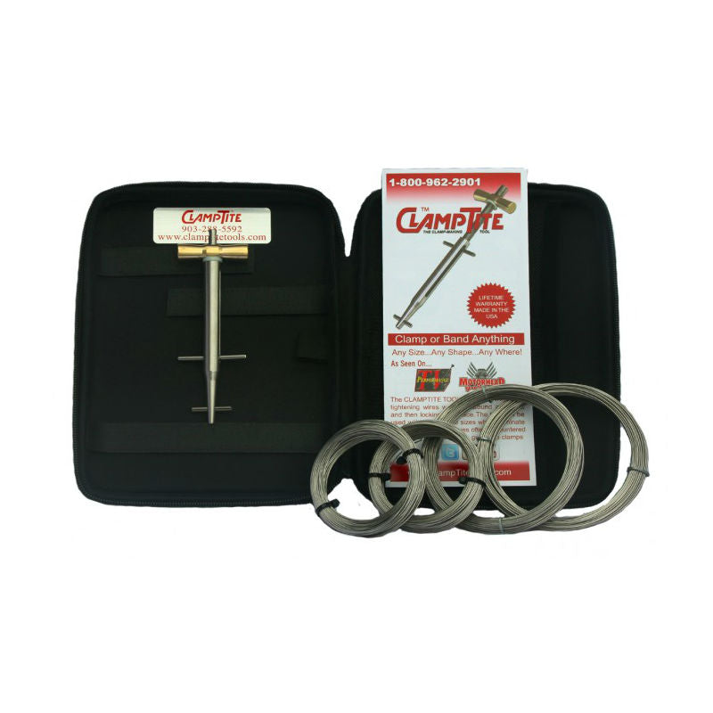 ClampTite - Stainless Steel/Alum-Bronze Tool w/ Lanyard Ext, Case, & Sm Wire Kit | CLTK01L