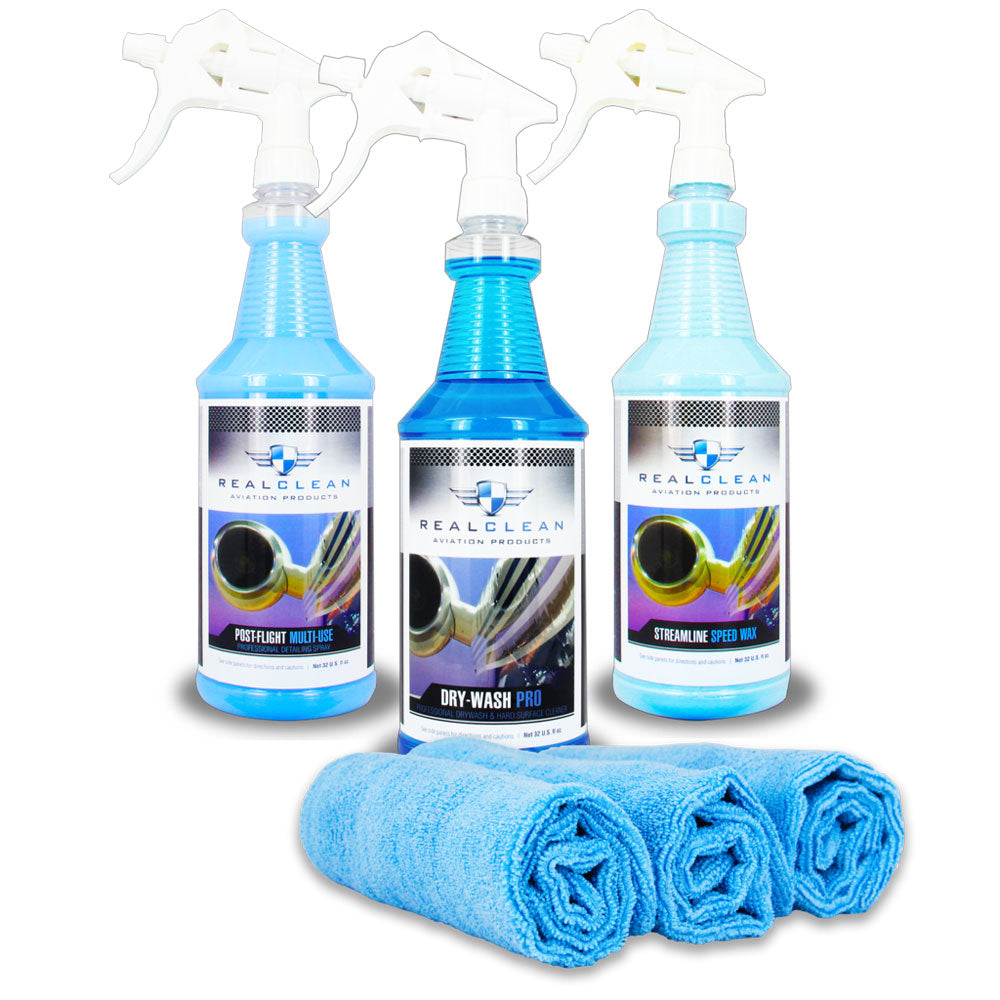Real Clean Exterior Dry Wash & Polish 32 oz Kit